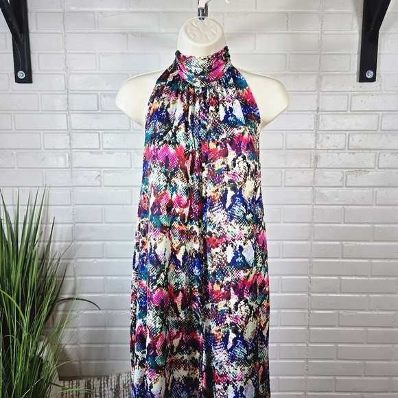 Anthropologie Judith March Rainbow Halter Maxi Wide Leg Jumpsuit Large - Picture 5 of 11